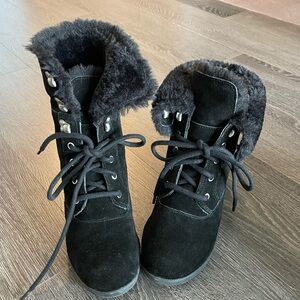 Black Suede Women's Boots